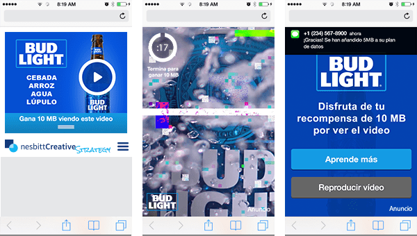 Bud Light Vertical Video Mobile Data Rewards