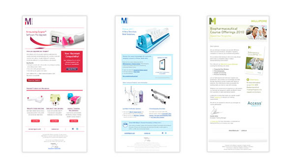 E-mail Marketing Designs for Drug Discovery, Biopharma and Bioprocessing clients