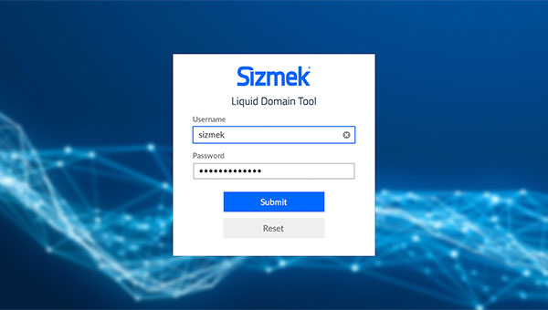 Sizmek Liquid Domain Login Screen