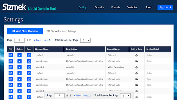 Liquid Domain Configuration Interface