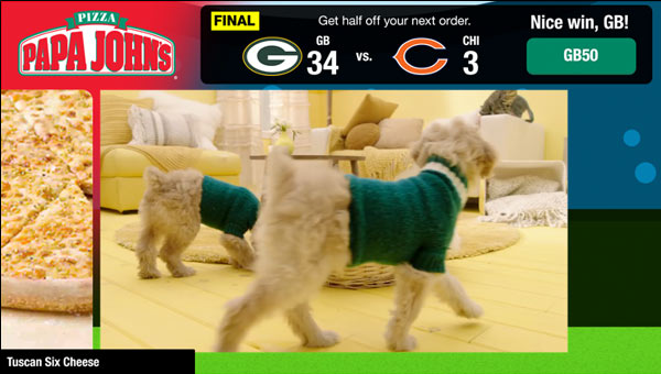 Papa John's Sports Data-Driven Creative Video Postgame