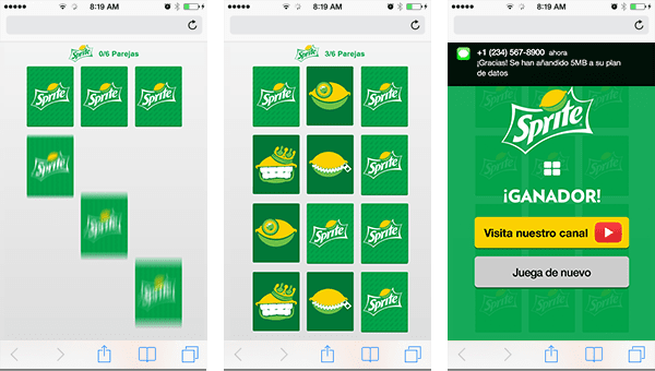 Sprite Mobile Data Rewards Match Game